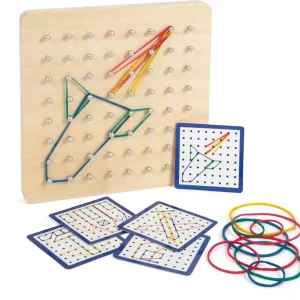 Géoboard Montessori en Bois — Géoplan 72 Élastiques Small Foot