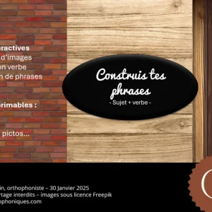 Construis tes phrases - Sujet Verbe