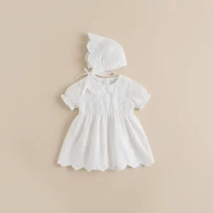 Barboteuse bébé blanc baptême
