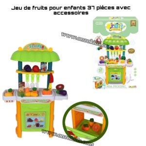 Ensemble de cuisine de jeu de fruits pour enfants 37 piéces avec accessoires