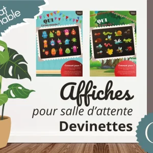 Affiche imprimable "Jouons en attendant" Devinettes (insectes/monstres)