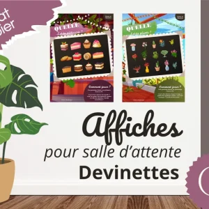 Affiche "Jouons en attendant" Devinettes "Quelle est ta plante / ta pâtisserie"