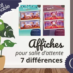 Affiche imprimable "Jouons en attendant" Différences château / chambre de pirate
