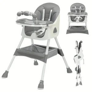 Chaise Haute pour Bébé et Tout-Petit - Pliable et Réglable