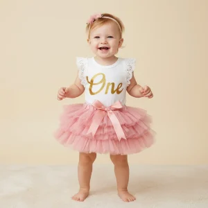 Ensemble 1 an bébé fille fleurs