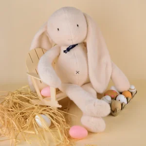 Lapin Méloé Peluche Beige Française – Fait main Maïlou