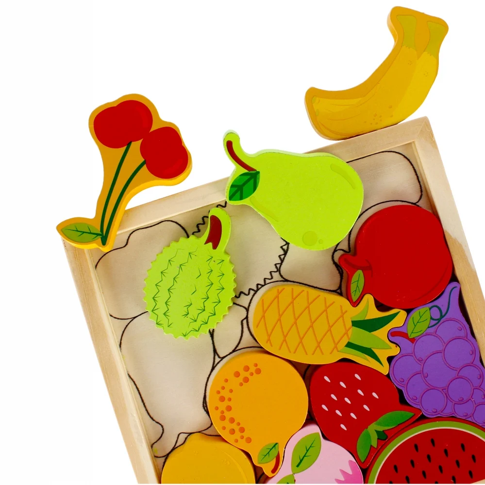 Puzzle Fruits en Bois Montessori — 12 Pièces Enfant 3 ans – Image 2