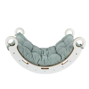 Arche d'escalade et d'éveil / Rocker, avec option coussin en tissu texturé bouclé - Blanc | Snug