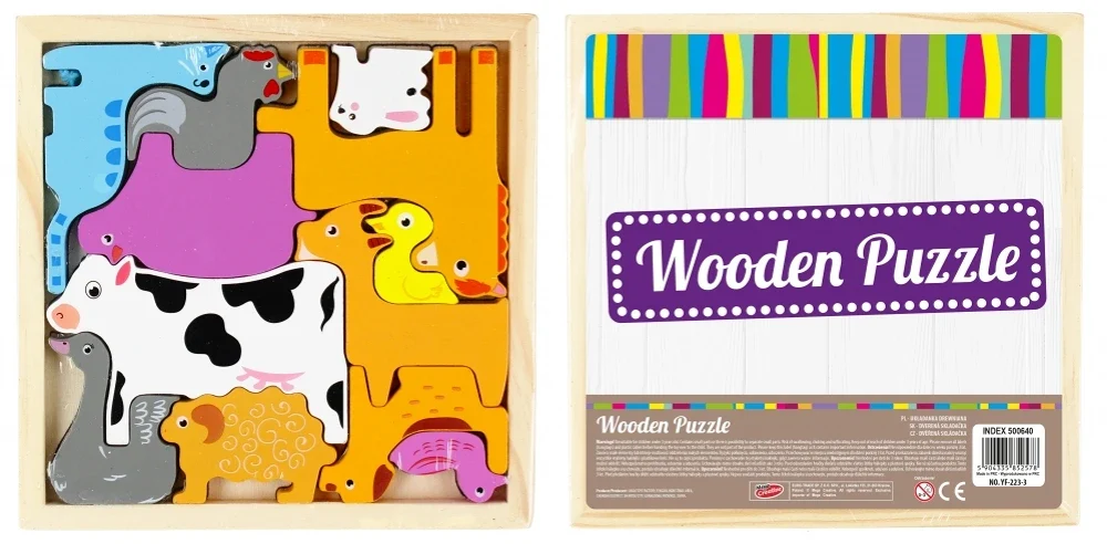 Puzzle Animaux de la Ferme en Bois Montessori — 12 Pièces Enfant 3 ans – Image 4