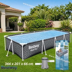 Piscine Hors Sol Steel Pro avec pompe 366 x 201 x 66 cm – Bestway