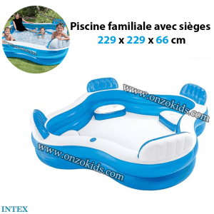 Piscine familiale avec sièges 229 x 229 x 66 cm – Intex