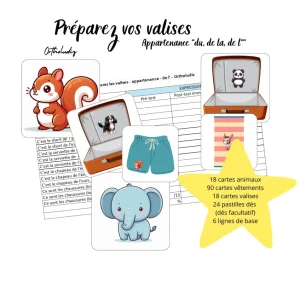 Préparez vos valises appartenance du, de la, de l'
