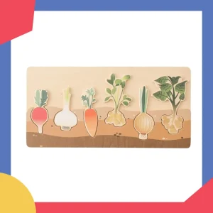 Puzzle en Bois d'Apprentissage des Légumes poussant sous terre