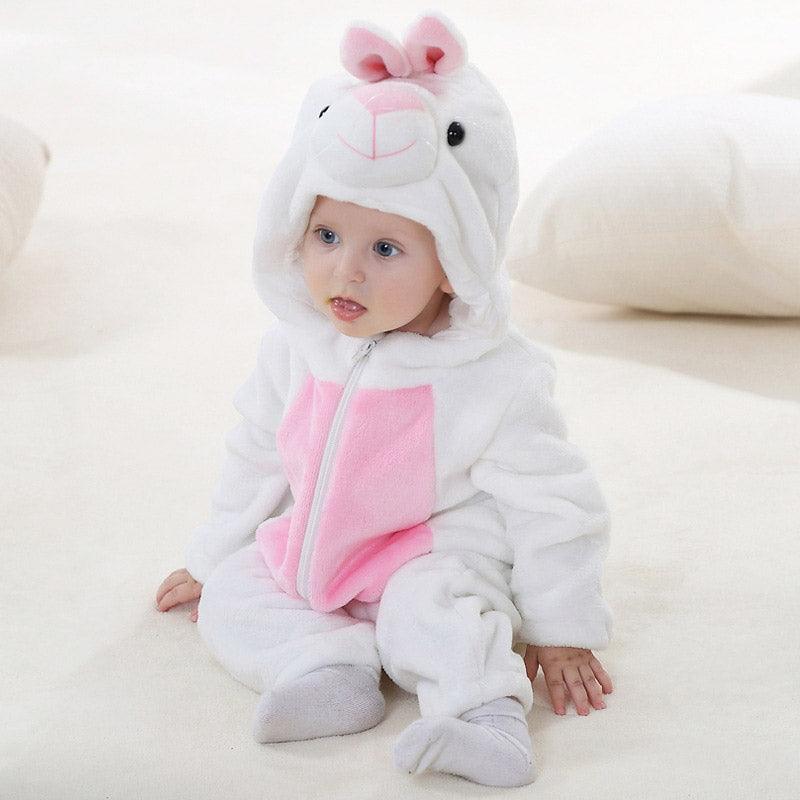Combinaison pyjama lapin blanc bébé – Image 3