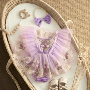 Barboteuse princesse bébé fleurie - 48h