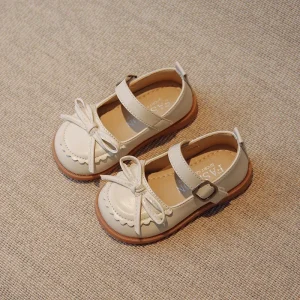 Ballerine fille neoud papillon simili-cuir