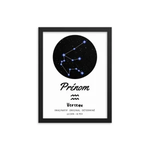 Tableau personnalisé pour bébé - signe astrologique Verseau