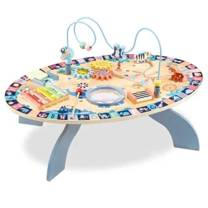 JOUET EVEIL BEBE | TABLE EDUCATIVE EN BOIS 7 EN 1