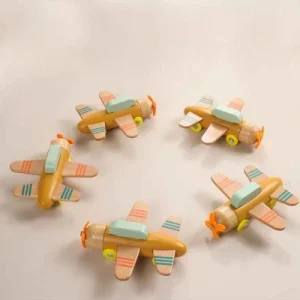JOUETS BOIS BEBE - AVION ARTISANAL SENSORIEL