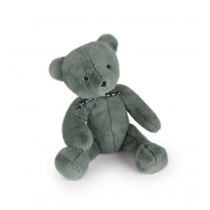Ours en peluche Sowen vert fabriqué en France – artisanat unique