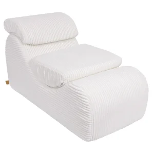 Fauteuil lounge en fourrure côtelé Churros - Blanc