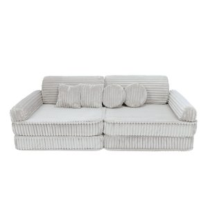 Canapé de jeu modulable Premium 160cm en fourrure côtelé Churros | 10 Pièces