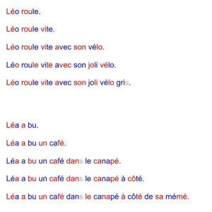 Phrases en pyramide - son "é"