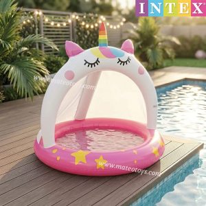 Piscine Gonflable En Forme D&rsquo;île Pour Bébé Avec Pare-Soleil – Intex