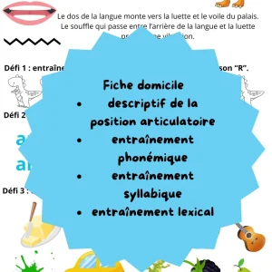 Fiche entrainement à domicile R final thème dinosaure
