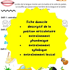 Fiche entrainement à domicile R final thème lion