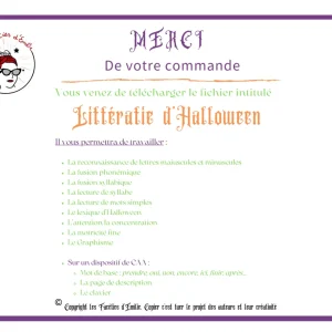 Littératie d'Halloween adapté CAA